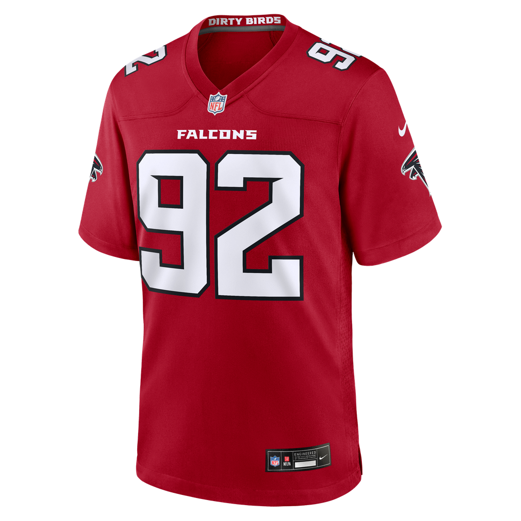 Men's Atlanta Falcons Maason Smith Nike Red Team Game Jersey