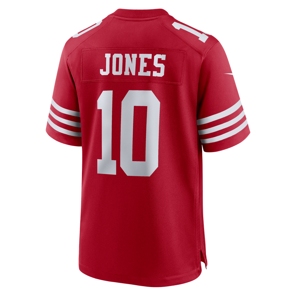 Men's San Francisco 49ers Mac Jones Nike  Scarlet Team Game Jersey - Image 4