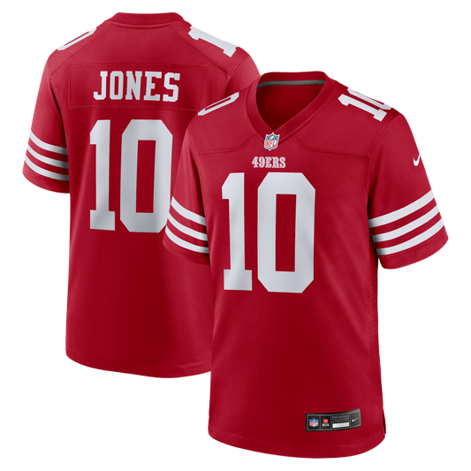 Men's San Francisco 49ers Mac Jones Nike  Scarlet Team Game Jersey - Image 1