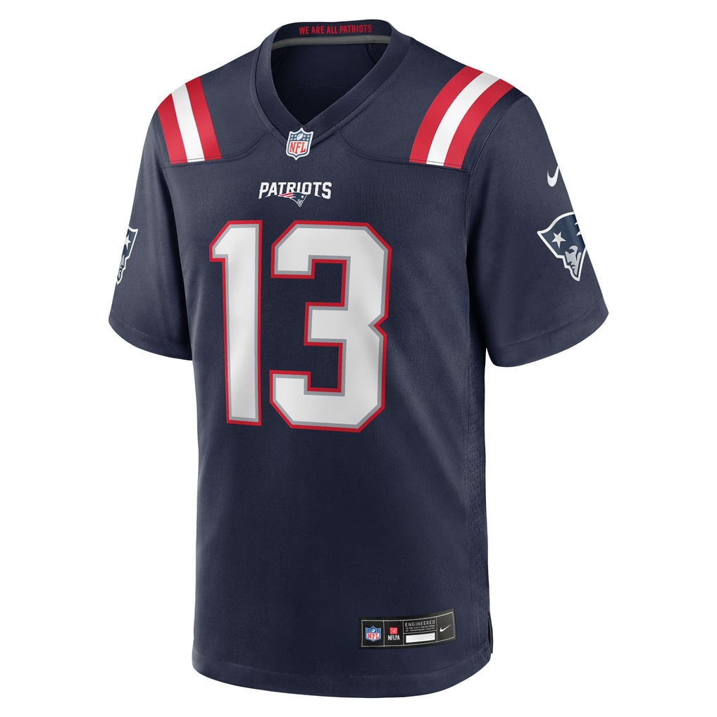Men's New England Patriots Mack Hollins Nike  Navy Team Game Jersey - Image 3