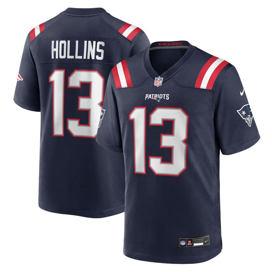 Men's New England Patriots Mack Hollins Nike  Navy Team Game Jersey - Image 1