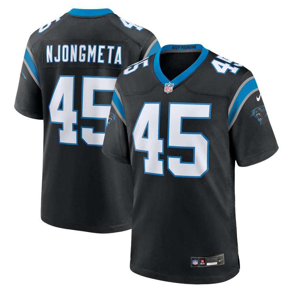 Men's Carolina Panthers Maema Njongmeta Nike Black Game Jersey - Image 2