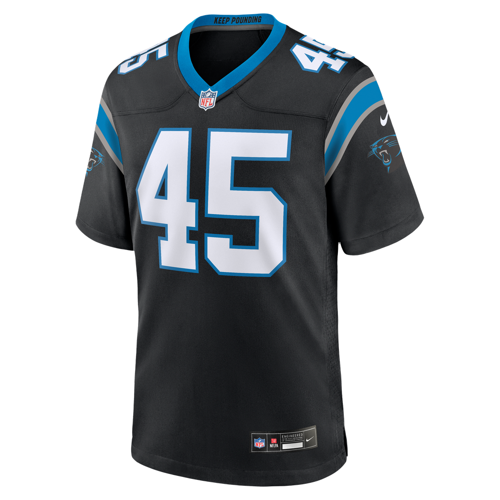 Men's Carolina Panthers Maema Njongmeta Nike Black Game Jersey - Image 3