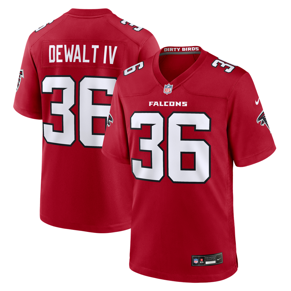 Men's Atlanta Falcons Malcolm DeWalt IV Nike Red Team Game Jersey