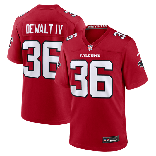 Men's Atlanta Falcons Malcolm DeWalt IV Nike Red Team Game Jersey