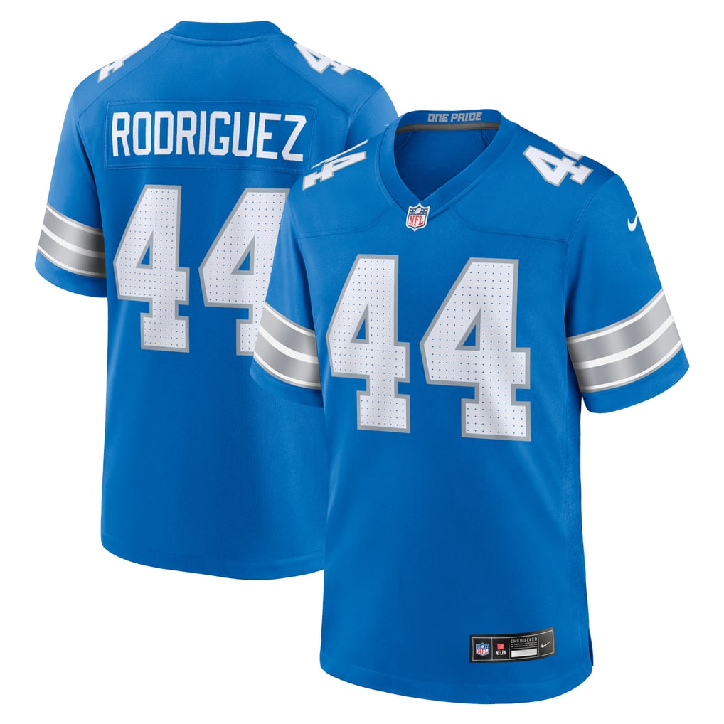 Men's Detroit Lions Malcolm Rodriguez Nike Blue Game Jersey - Image 2