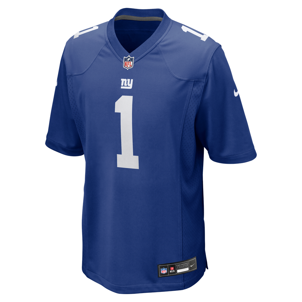 Men's New York Giants Malik Nabers Nike Royal  Player Game Jersey - Image 3