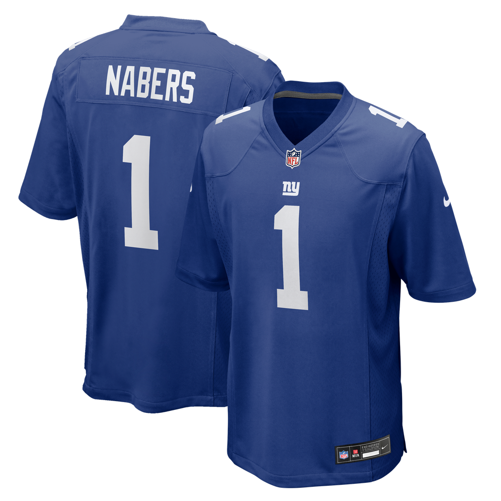 Men's New York Giants Malik Nabers Nike Royal  Player Game Jersey - Image 1