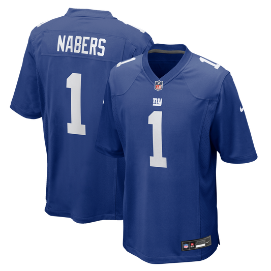 Men's New York Giants Malik Nabers Nike Royal  Player Game Jersey - Image 1