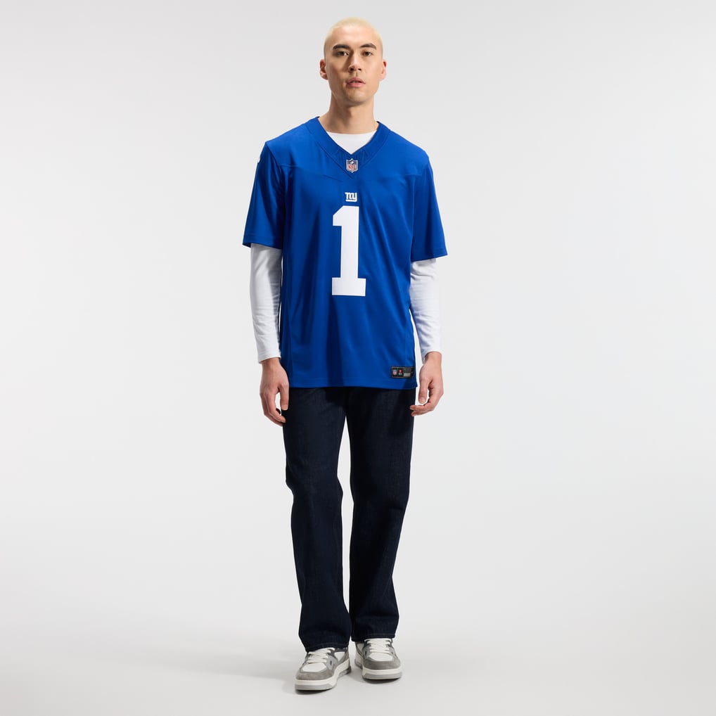 Men's New York Giants Malik Nabers Nike Royal Team Vapor F.U.S.E. Stitched Limited Jersey - Image 5
