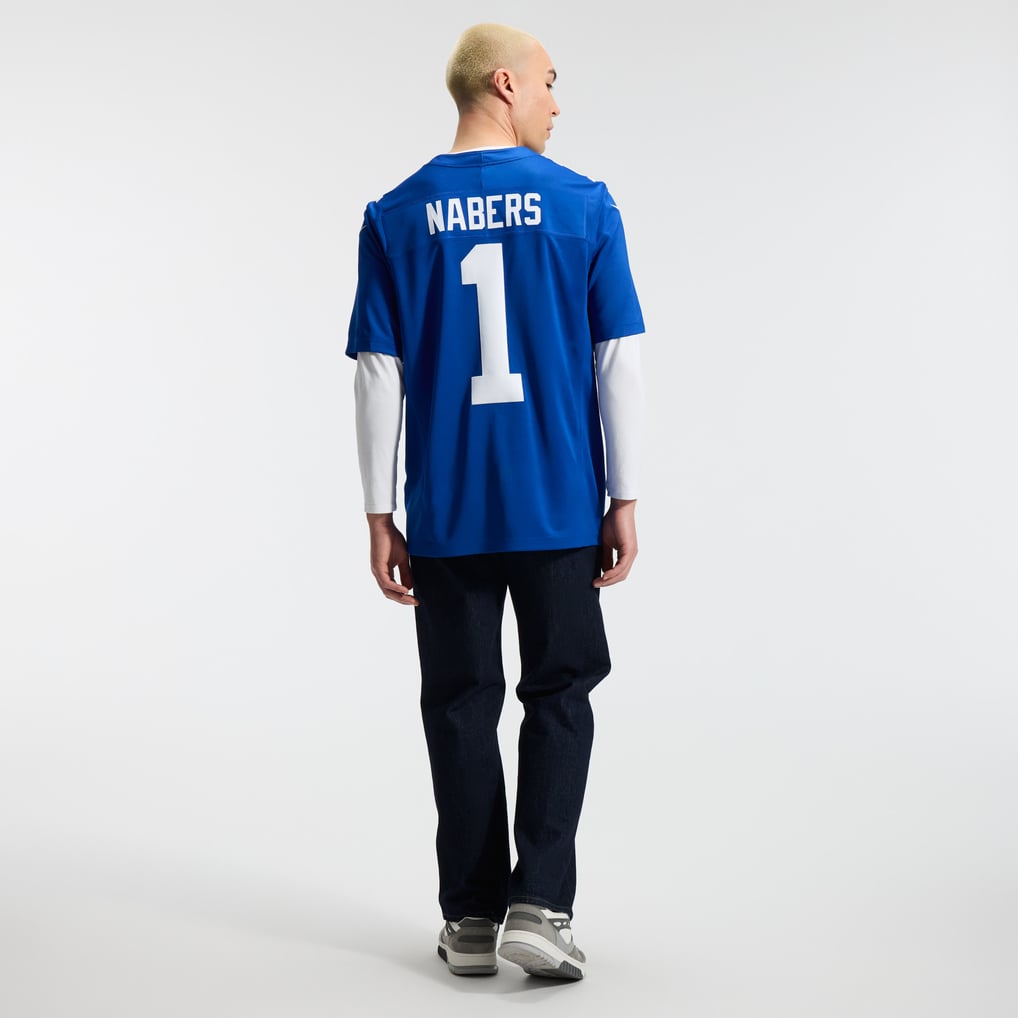 Men's New York Giants Malik Nabers Nike Royal Team Vapor F.U.S.E. Stitched Limited Jersey - Image 6