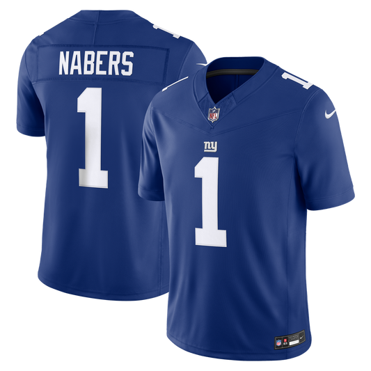 Men's New York Giants Malik Nabers Nike Royal Team Vapor F.U.S.E. Stitched Limited Jersey - Image 1