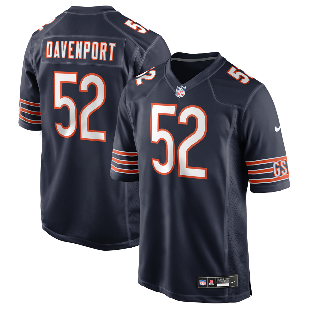 Men's Chicago Bears Marcus Davenport Nike Navy Team Game Jersey - Image 2