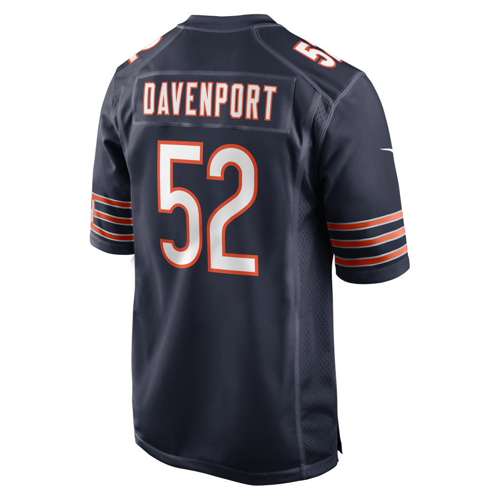 Men's Chicago Bears Marcus Davenport Nike Navy Team Game Jersey - Image 6