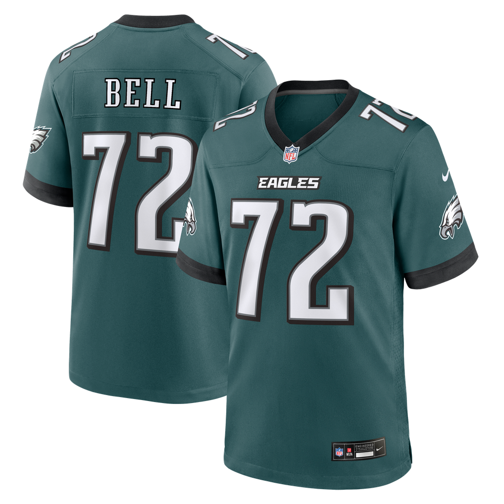 Men's Philadelphia Eagles Markel Bell Nike Midnight Green Team Game Jersey - Image 1