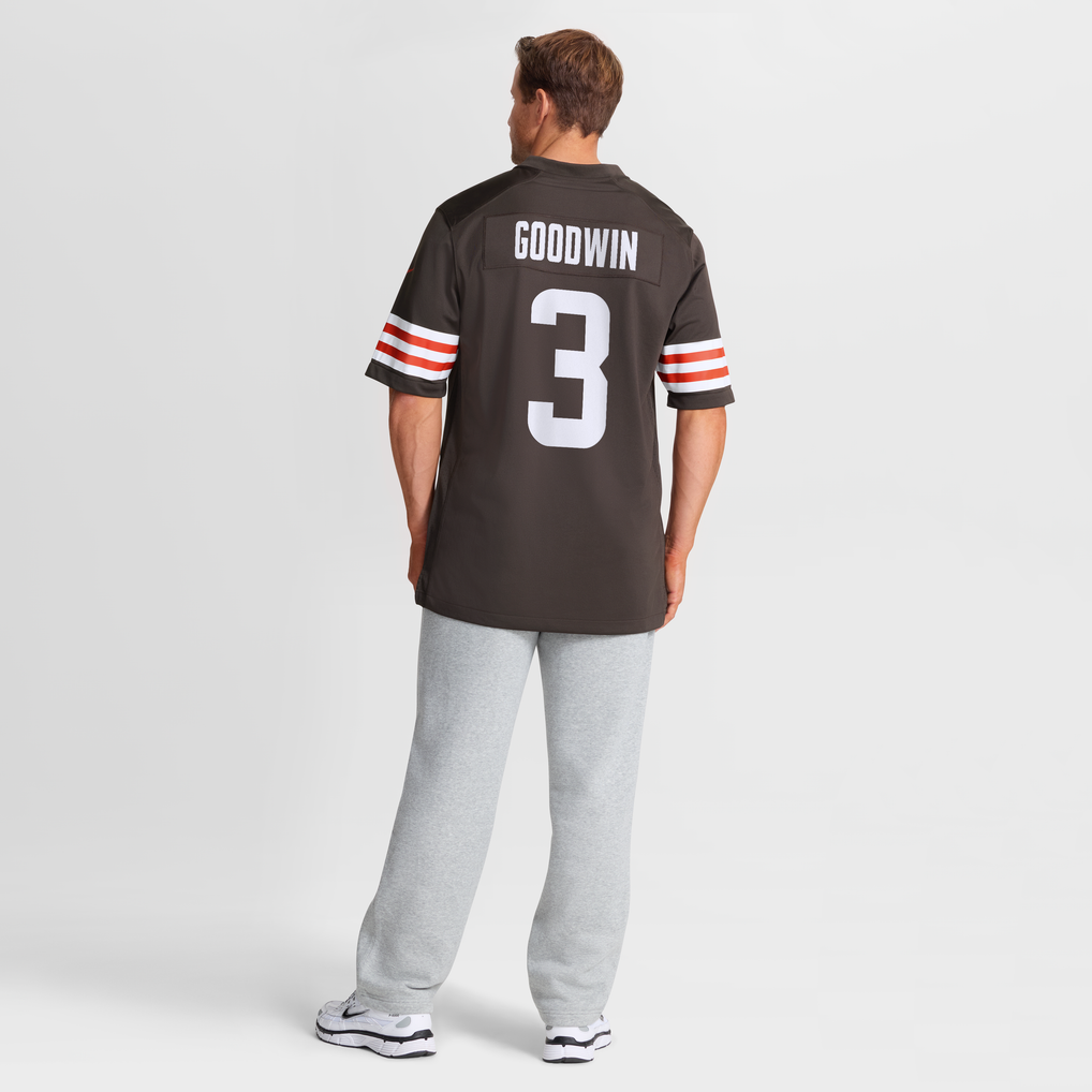 Men's Cleveland Browns Marquise Goodwin Nike Brown Team Game Jersey - Image 9