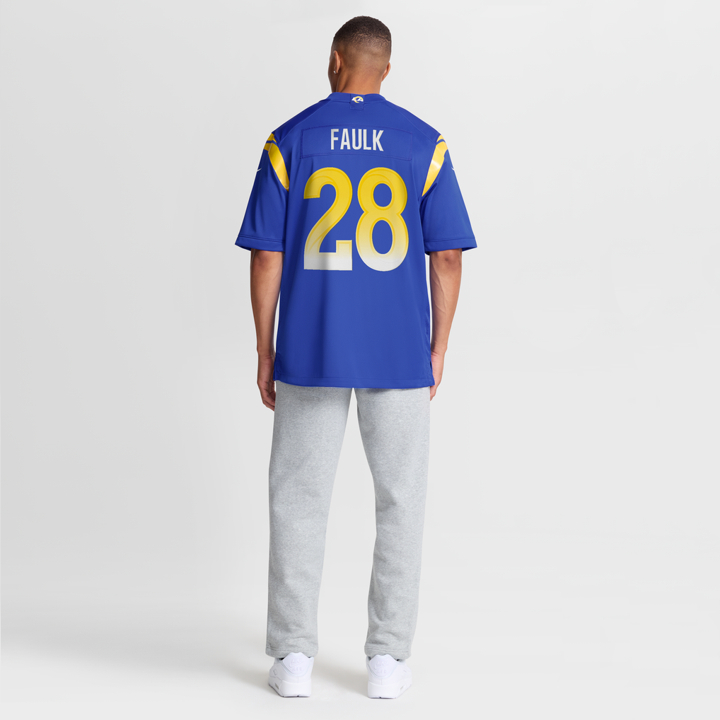Men's Los Angeles Rams Marshall Faulk Nike Royal Game Retired Player Jersey - Image 9