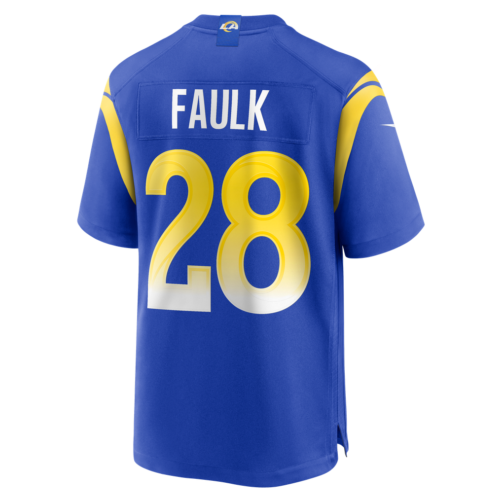 Men's Los Angeles Rams Marshall Faulk Nike Royal Game Retired Player Jersey - Image 4