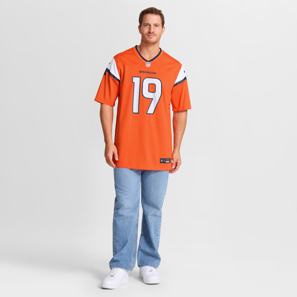 Men's Denver Broncos Marvin Mims Jr Nike  Orange Team Game Jersey - Image 8