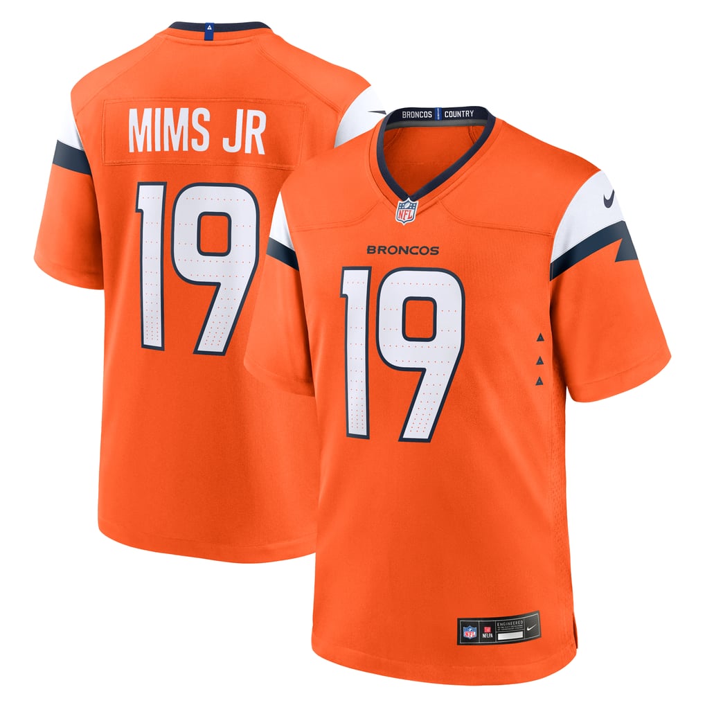 Men's Denver Broncos Marvin Mims Jr Nike  Orange Team Game Jersey - Image 2