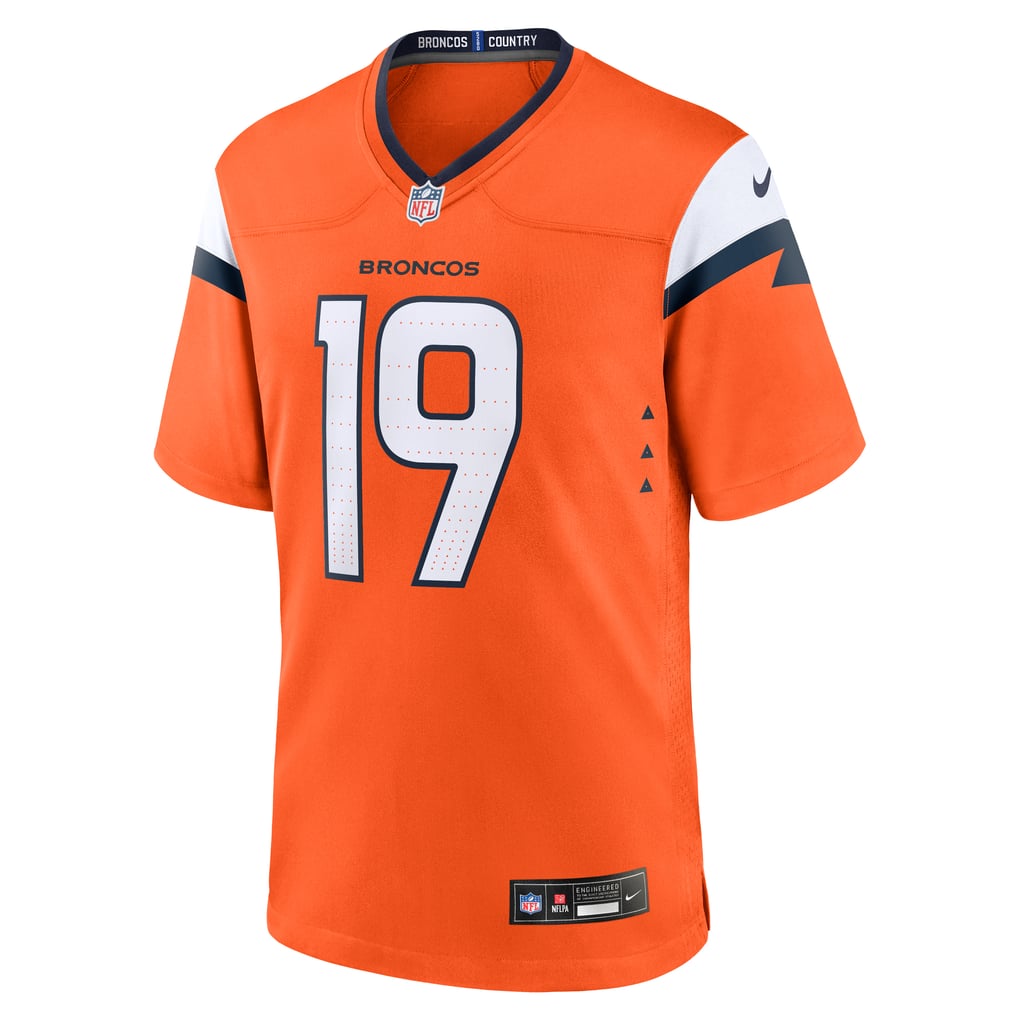 Men's Denver Broncos Marvin Mims Jr Nike  Orange Team Game Jersey - Image 3