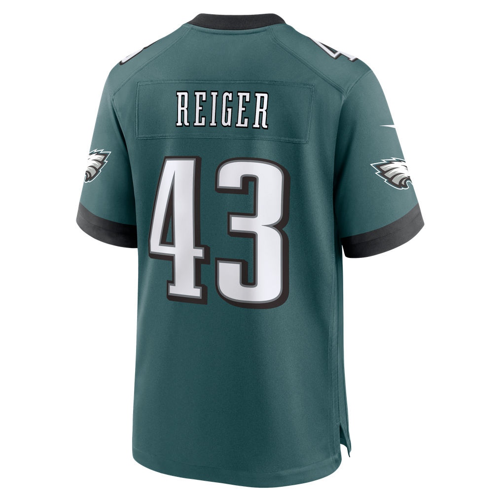 Men's Philadelphia Eagles Mason Reiger Nike Midnight Green Team Game Jersey - Image 4