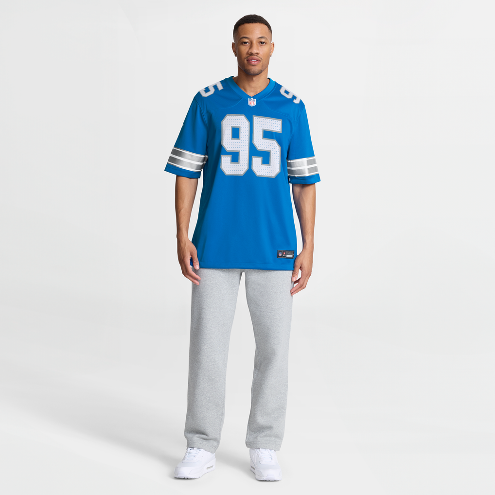 Men's Detroit Lions Mathieu Betts Nike  Blue Game Jersey - Image 8