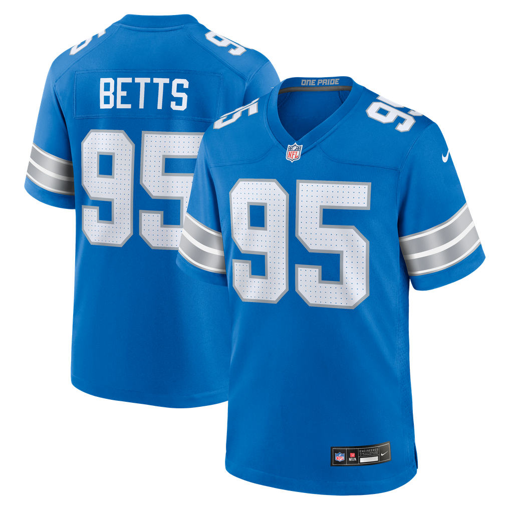 Men's Detroit Lions Mathieu Betts Nike  Blue Game Jersey - Image 2