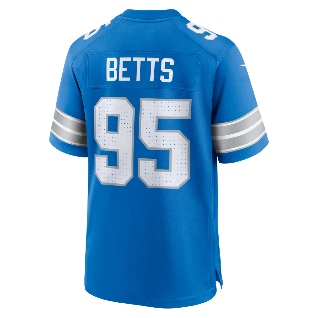 Men's Detroit Lions Mathieu Betts Nike  Blue Game Jersey - Image 4