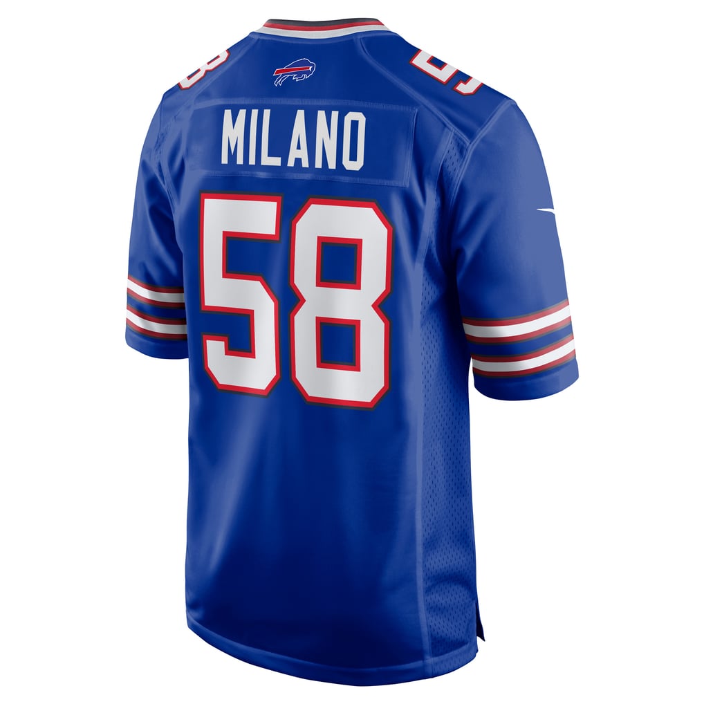 Men's Buffalo Bills Matt Milano Nike Royal Game Player Jersey - Image 4
