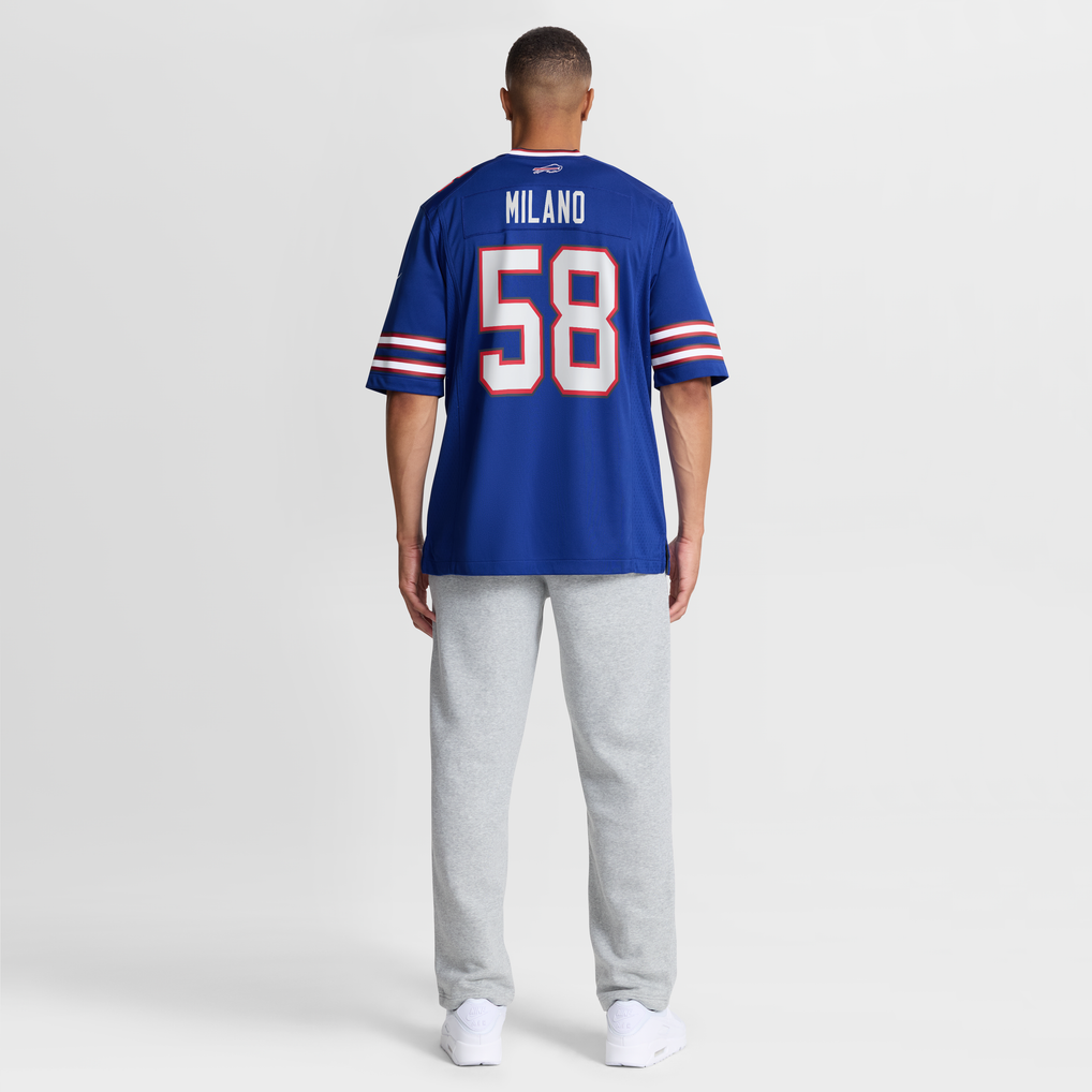 Men's Buffalo Bills Matt Milano Nike Royal Game Player Jersey - Image 9
