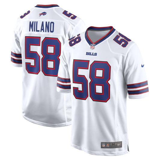 Men's Buffalo Bills Matt Milano Nike White Away Game Player Jersey - Image 1
