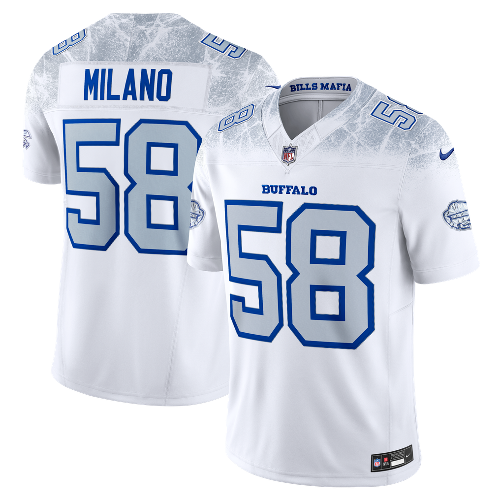 Men's Buffalo Bills Matt Milano Nike White Rivalries Collection Stitched Limited Jersey - Image 2