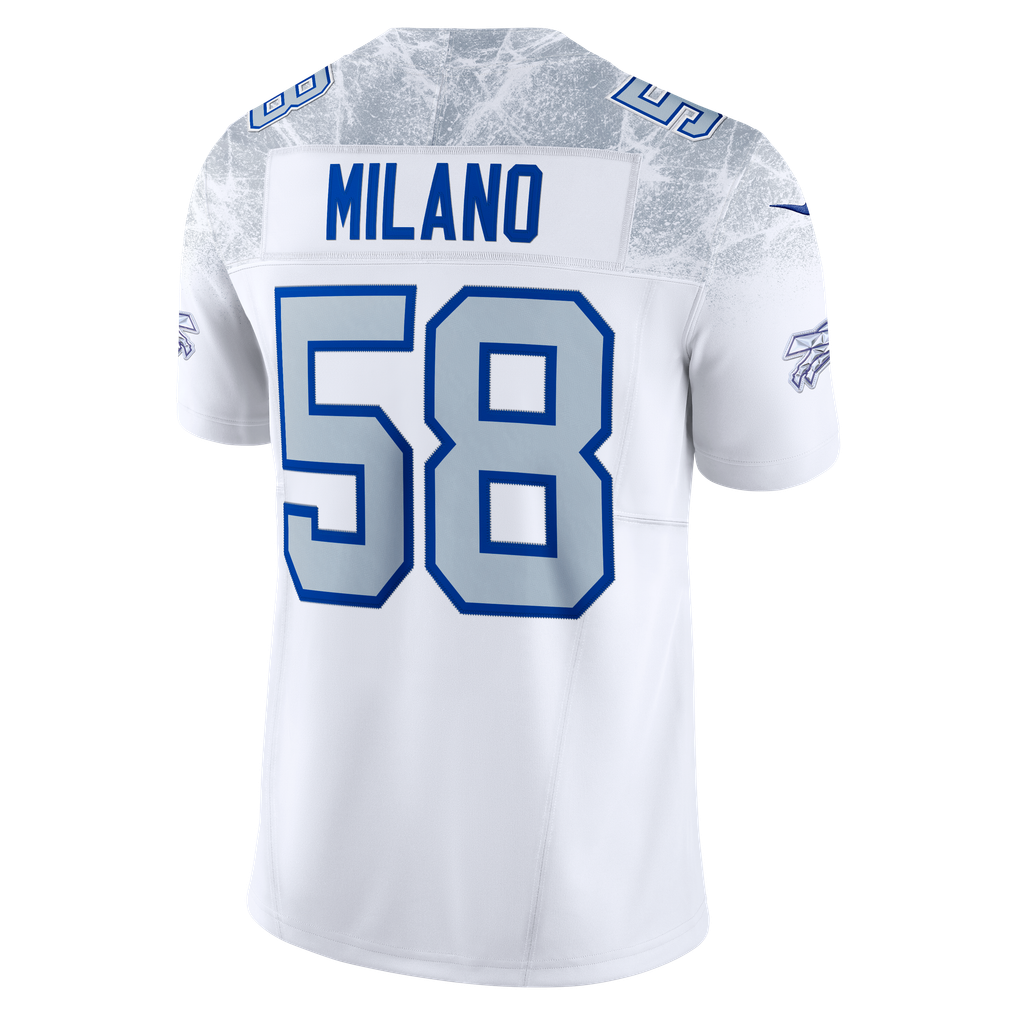 Men's Buffalo Bills Matt Milano Nike White Rivalries Collection Stitched Limited Jersey - Image 4