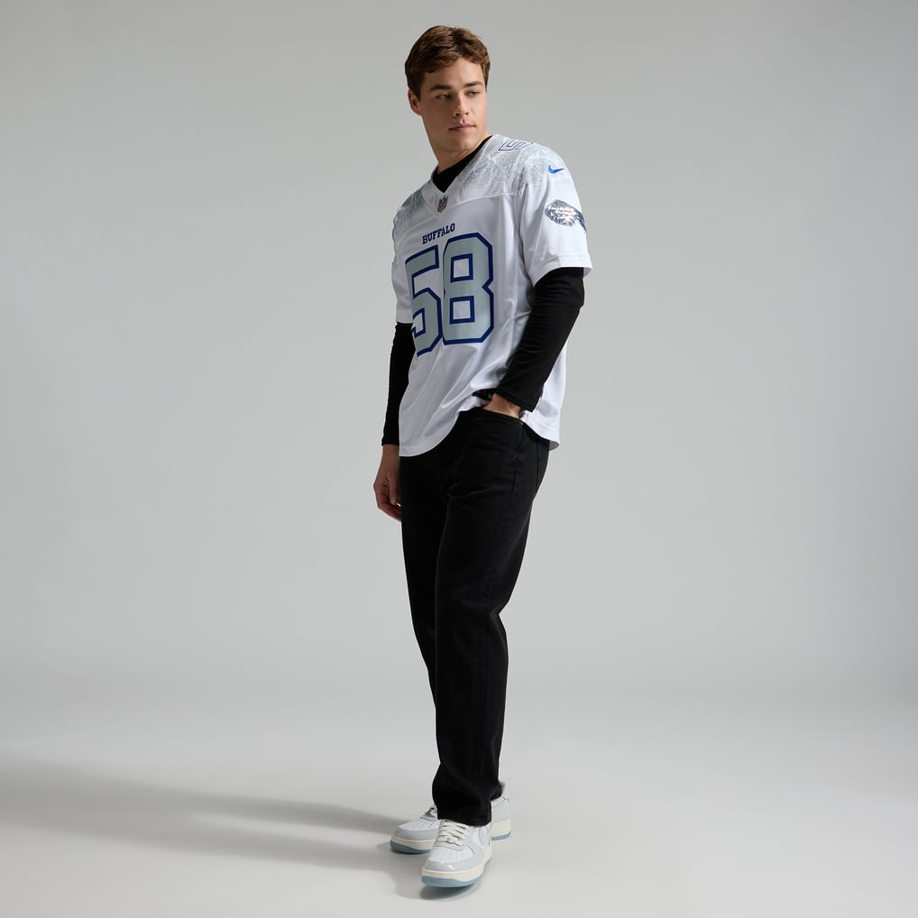 Men's Buffalo Bills Matt Milano Nike White Rivalries Collection Stitched Limited Jersey - Image 5