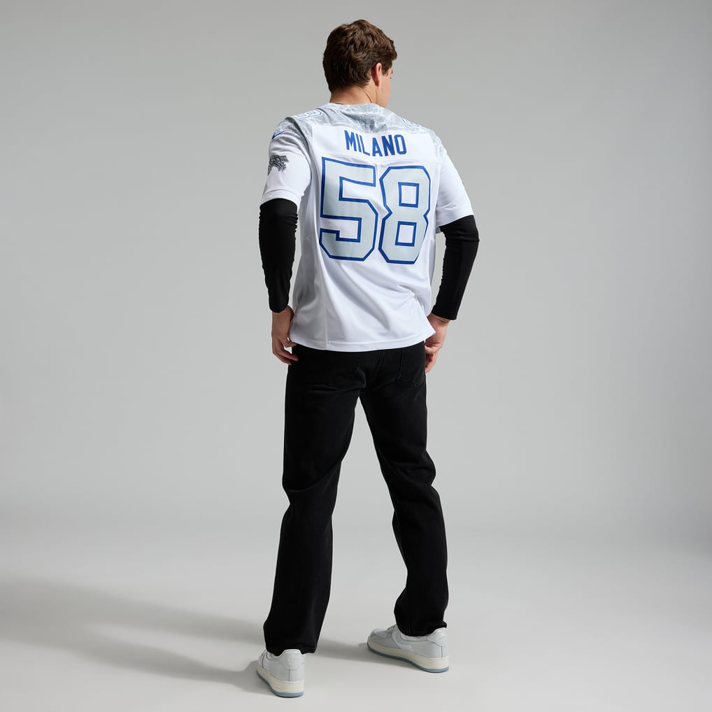 Men's Buffalo Bills Matt Milano Nike White Rivalries Collection Stitched Limited Jersey - Image 6