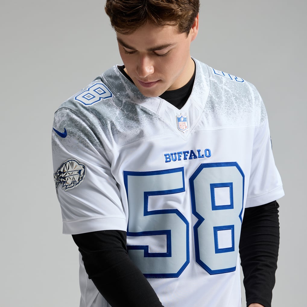 Men's Buffalo Bills Matt Milano Nike White Rivalries Collection Stitched Limited Jersey - Image 8