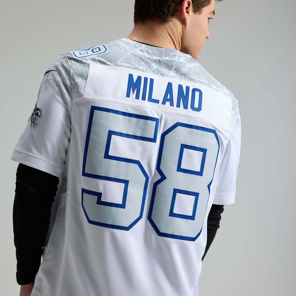 Men's Buffalo Bills Matt Milano Nike White Rivalries Collection Stitched Limited Jersey - Image 9