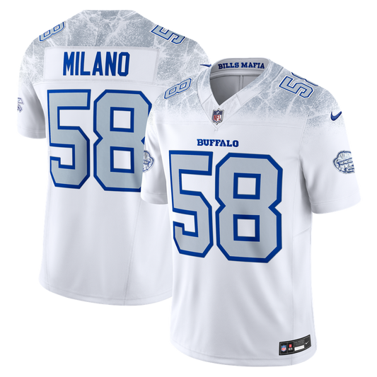 Men's Buffalo Bills Matt Milano Nike White Rivalries Collection Stitched Limited Jersey - Image 1