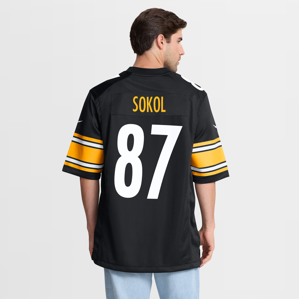 Men's Pittsburgh Steelers Matt Sokol Nike  Black Team Game Jersey - Image 6