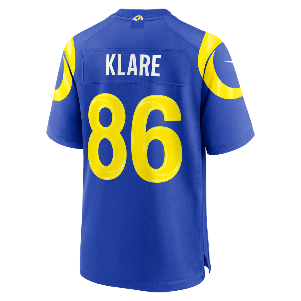 Men's Los Angeles Rams Max Klare Nike Royal Team Game Jersey - Image 4