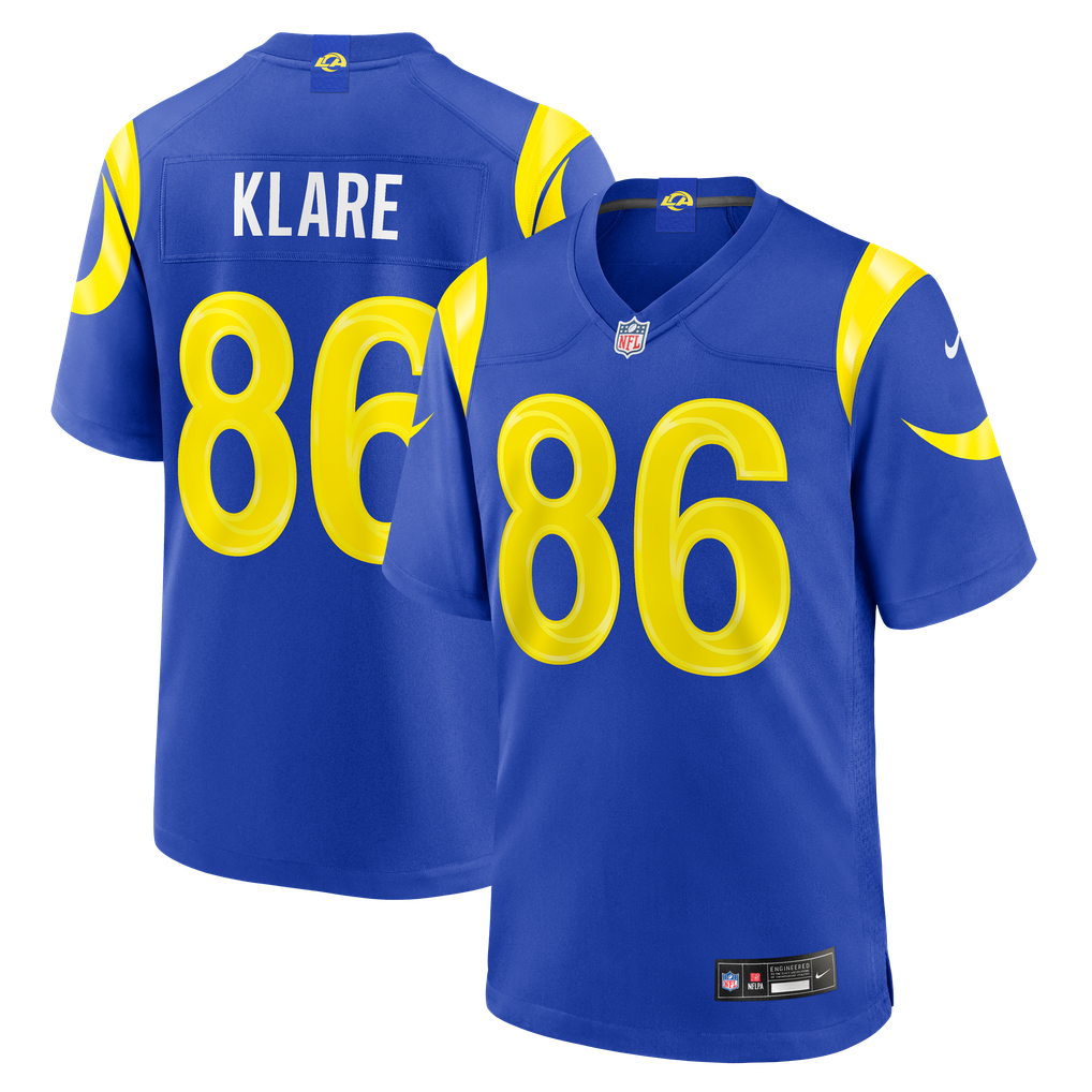 Men's Los Angeles Rams Max Klare Nike Royal Team Game Jersey - Image 1