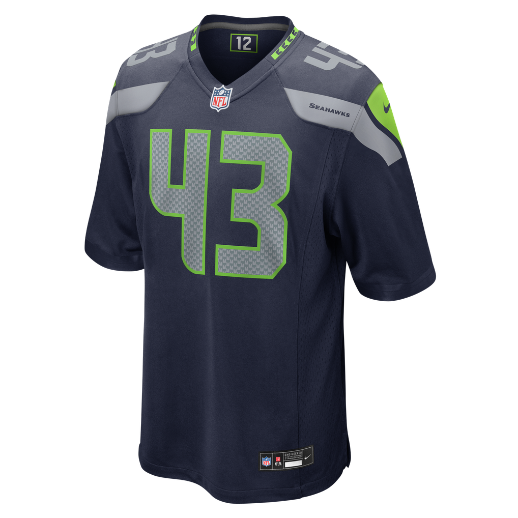 Men's Seattle Seahawks Maxen Hook Nike College Navy Team Game Jersey - Image 3