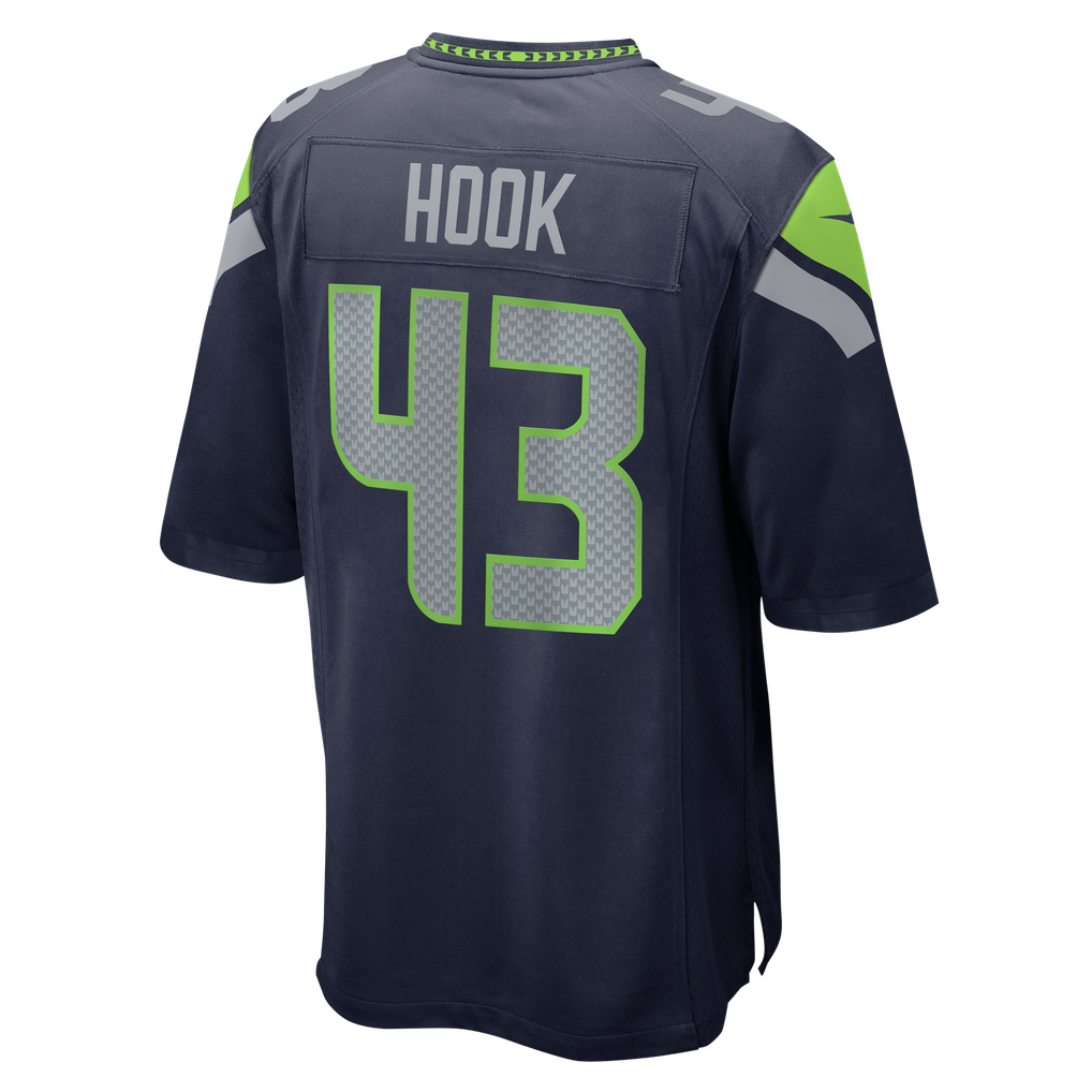 Men's Seattle Seahawks Maxen Hook Nike College Navy Team Game Jersey - Image 4