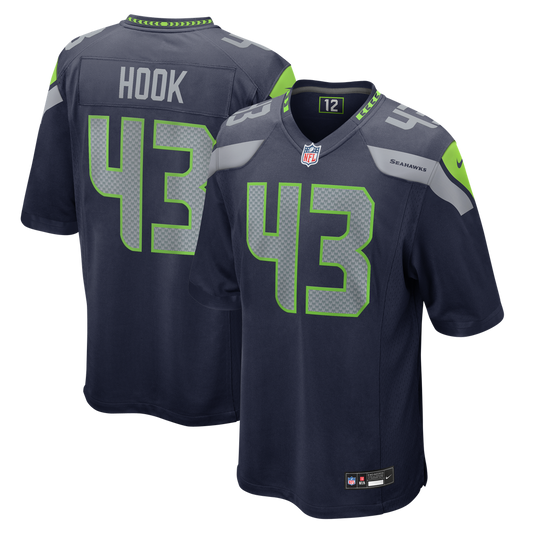 Men's Seattle Seahawks Maxen Hook Nike College Navy Team Game Jersey - Image 1