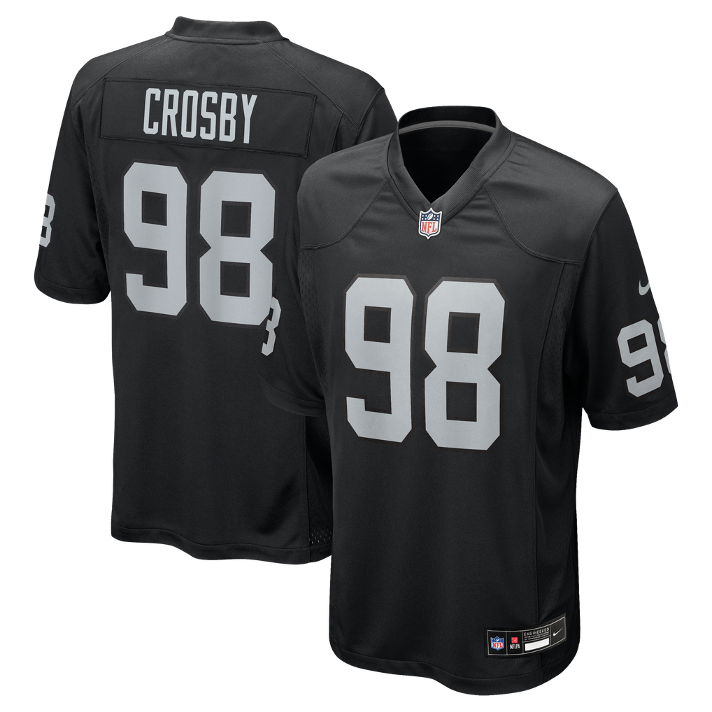 Men's Las Vegas Raiders Maxx Crosby Nike Black Game Jersey - Image 2