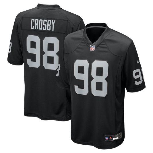 Men's Las Vegas Raiders Maxx Crosby Nike Black Game Jersey - Image 1