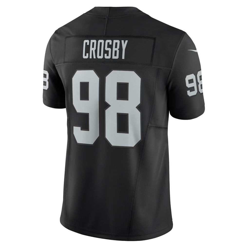 Men's Las Vegas Raiders Maxx Crosby Nike Black Vapor F.U.S.E. Limited Jersey - Image 4
