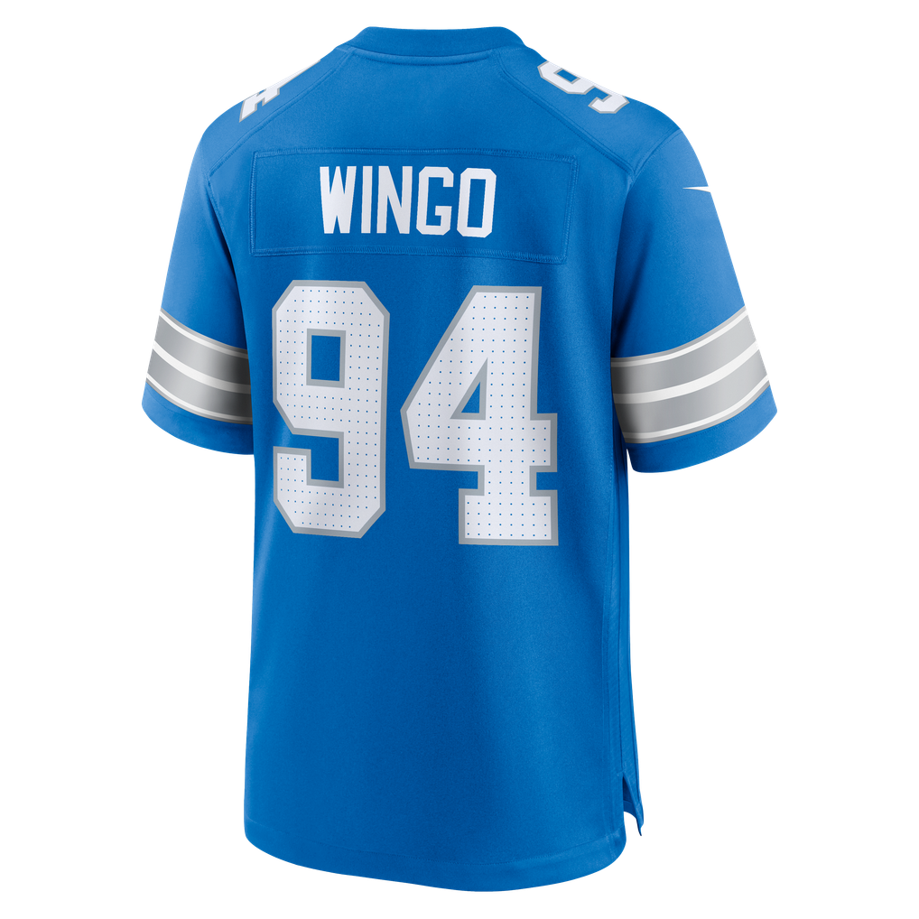 Men's Detroit Lions Mekhi Wingo Nike  Blue Team Game Jersey - Image 4