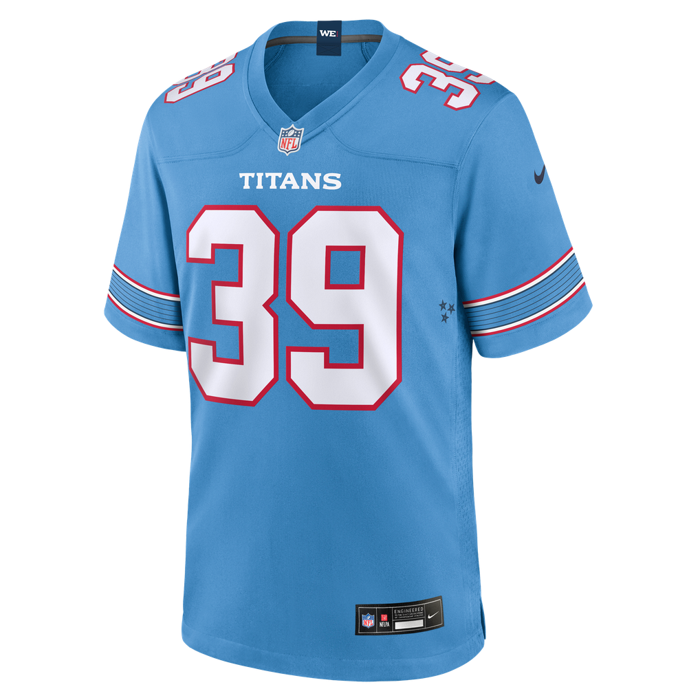 Men's Tennessee Titans Melvin Smith Jr Nike Light Blue Team Game Jersey - Image 3